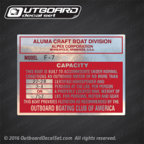 4x3 R - AlumaCraft F - 7 Boat capacity decal