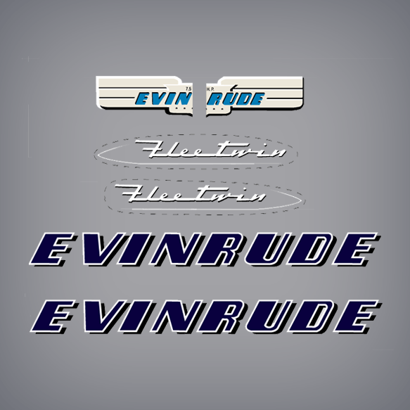 N-1953 Evinrude 7.5 hp Fleetwin decal set 7512, 7513