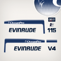 1993-1998 Evinrude 115 hp V4 Ocean Pro decal set  0284682, 0212495, 0212492, 0212496