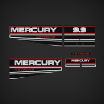 1994-1995 Mercury 9.9 hp Fourstroke Decal Set 826335A95 826335A96 826335A98 826335A00