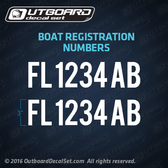 Custom Boat Registration Numbers Decal (x2)