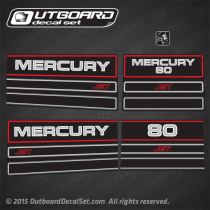 1994 1995 Mercury 80 JET Decal Set 826321A95 (Outboards)