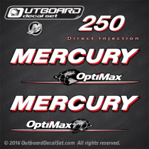 2006-2012 Mercury 250 hp Optimax Globe DFI decal set 895252A08