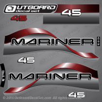 1996 1997 Mariner 45 hp Decal set Red,37-826326A97,  M-826326A97, 826326A97