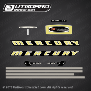 1965 Mercury 60 - 6 hp decal set