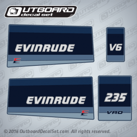 1985 Evinrude 235 hp VRO v6 decal set 0282446