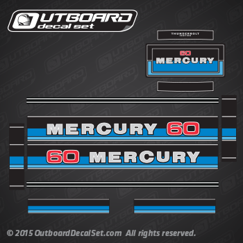 1980 1981 1982 Mercury 60 hp decal set