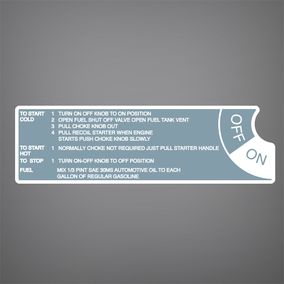1968 Evinrude Aquanaut diving compressor start decal