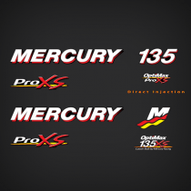 Mercury Racing 135 hp Optimax Pro Xs decal set 