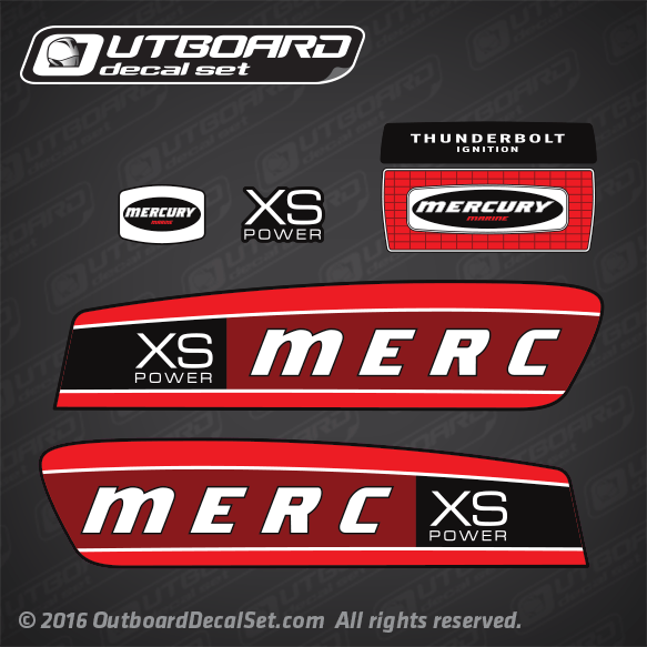 Mercury Racing Retro XS Power decal set