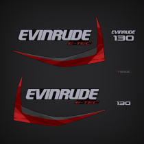 2015 Evinrude 130 hp decal set E-TEC  Graphite Models  0216698, 0216679, 0216680, 0216666, 0216667, 0215896