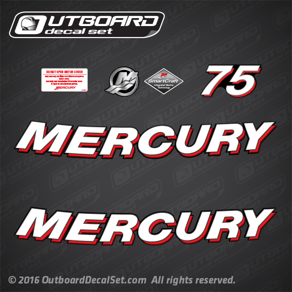2006-2012 Mercury 75 hp decal set 895231A06 880778T03