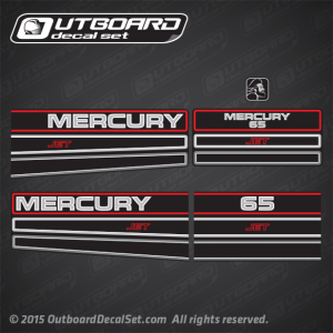 1994-1995 Mercury 65 JET Design I decal set 826327A95, 828353A12, 822360A14, 822360A15, 822361A15, 822360A16, 822361A16