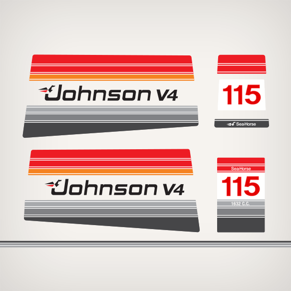 1980 Johnson 115 hp V4 decal set 0390369