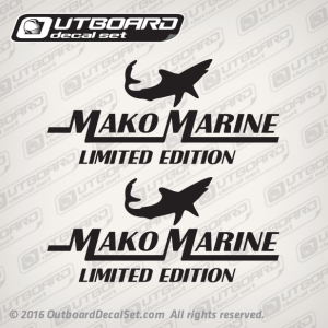 mako marine shark limited edition decal set