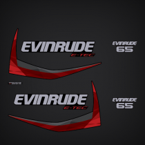 Evinrude Outboards AF Models 65 2011 2012 2013 2014 2015 Evinrude 65 hp E-TEC decal set Graphite Models 0216698, 0216672, 0216673, 0216761, 0215558, 0215774