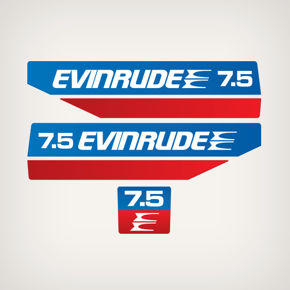 Evinrude Outboard 7.5 hp Decals Set (Outboards)