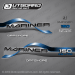 1996 1997 1998 Mariner 150 hp OFFSHORE 2.5 LITRE EFI Decal set Blue,37-802578A98, 37-830172-37, 37-830164-2, 37-830170-26