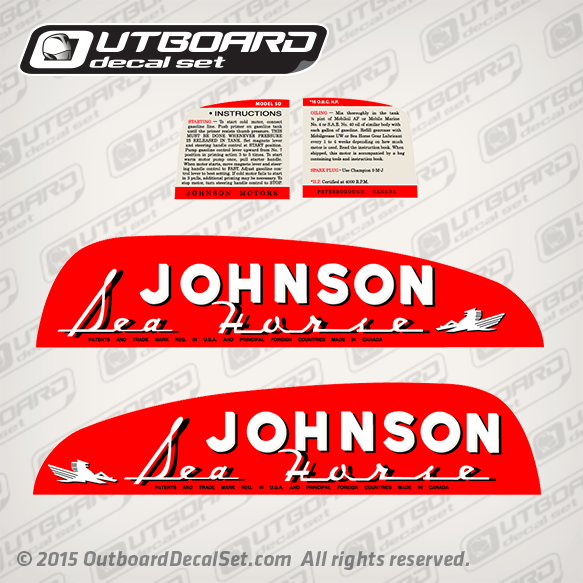 1949-1950 Johnson 16 hp decal set SD-20