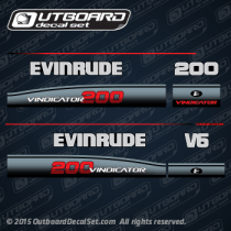 1995 1996 1997 Evinrude 200 hp Vindicator V6 decal set (Outboards)