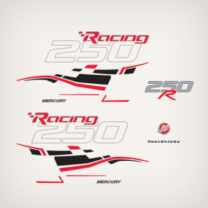  2006-2018 Mercury Racing 250R Verado 4 Stroke Decal Set White Models