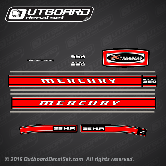 1969 Mercury 350 - 35 hp decal set