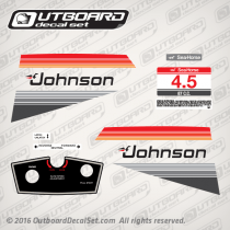 1980 Johnson 4.5 hp decal set 0389982, 0391529, 0391518, 0389584
