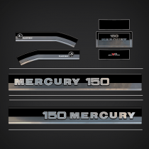 1981-1982 Mercury 150 hp V6 Blackmax decal set Silver 