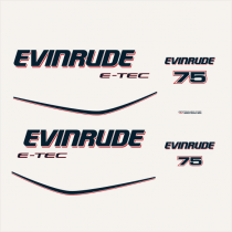 2009-2013 Evinrude 75 hp  E-TEC decal set White Models 