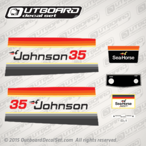 1979 Johnson 35 hp Manual decal set 0389604, 0389417, 0389418