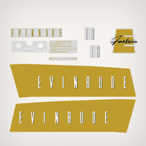 1959 Evinrude 18 hp Fastwin decal set