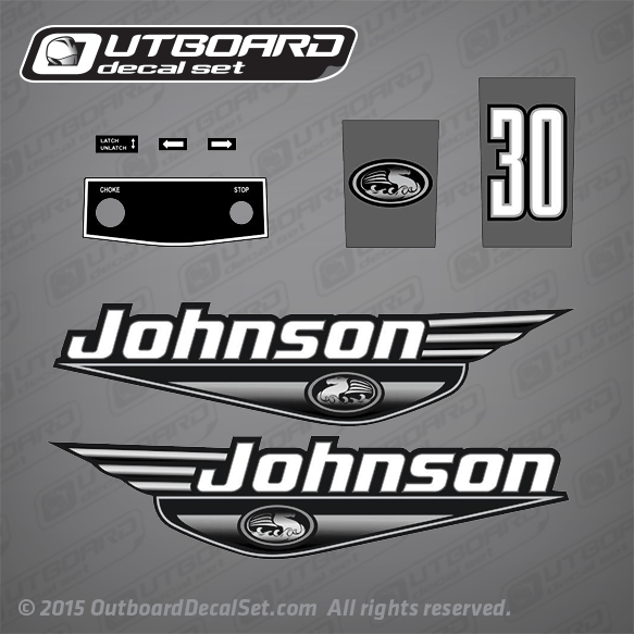 2000 Johnson 30 hp decal set 0346666 0346667
