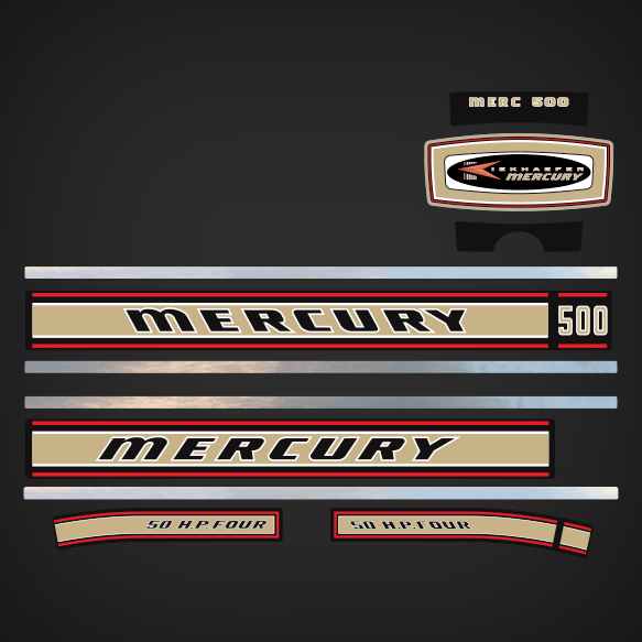 MERCURY 50 Outboard 2024 decal set, replica