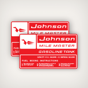 1959 Johnson Mile Master 4 U.S Gallons Fuel Tank decal