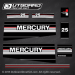1989-1991 MERCURY 25 hp decal set