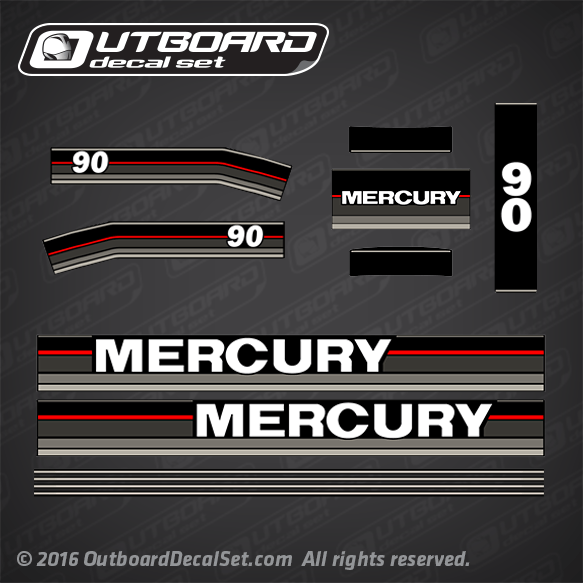 DECAL KIT MERCURY 90 hp OUTBOARD DECALS
