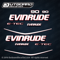2009-2013 Evinrude 90 hp decal set E-TEC Blue Models. 0215536, 0215664, 0215542, 0215541, 0215880, 0215881, 0215662, 0215540, 0215896 (2)