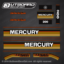 1991-1993 Mercury 200 hp 2.5 litre XRI decal set Custom Orange 812563A93, 9742A88