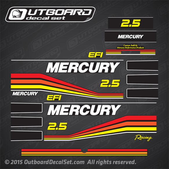 1993 1994 1995 1996 1997 Mercury Racing 2.5 EFI Racing decal set 
