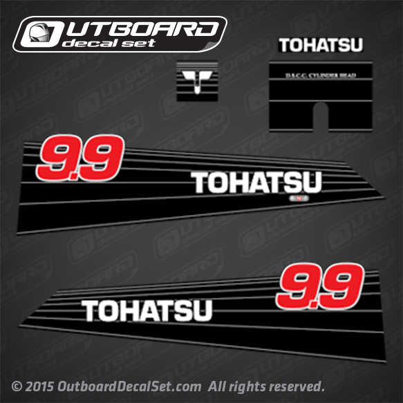 2002 and earlier Tohatsu 9.9 hp decal set 
