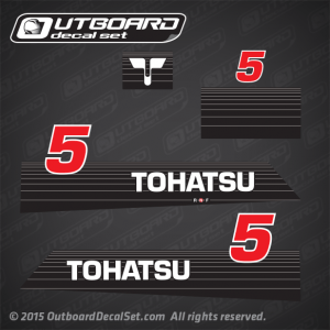 2002 and Earlier Tohatsu 5 hp decal set M5C M5B M5BS