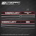 1994-1995 Mercury 90 Design I 2 stroke decal set 823417A96, 828353A12, 822360A14, 822360A15, 822361A15, 822360A16, 822361A16