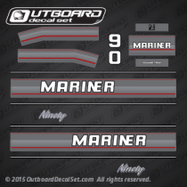 1990 1991 1992 1993 Mariner 90 hp Power Trim outboard decal set (Outboards)