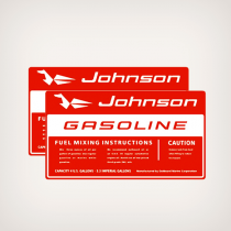1964 Johnson 4 U.S Gallons Gasoline Tank decal set