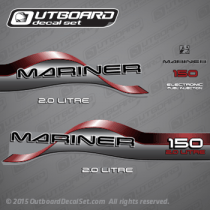 1996 1997 1998 Mariner 150 hp 2.0 LITRE Decal set Red