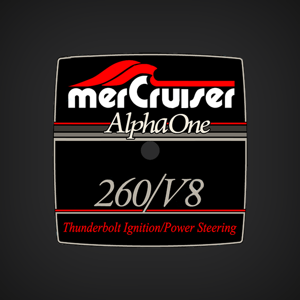 MerCruiser Alpha One 260 V8 Thunderbolt Ignition/Power Steering Decal 1372312