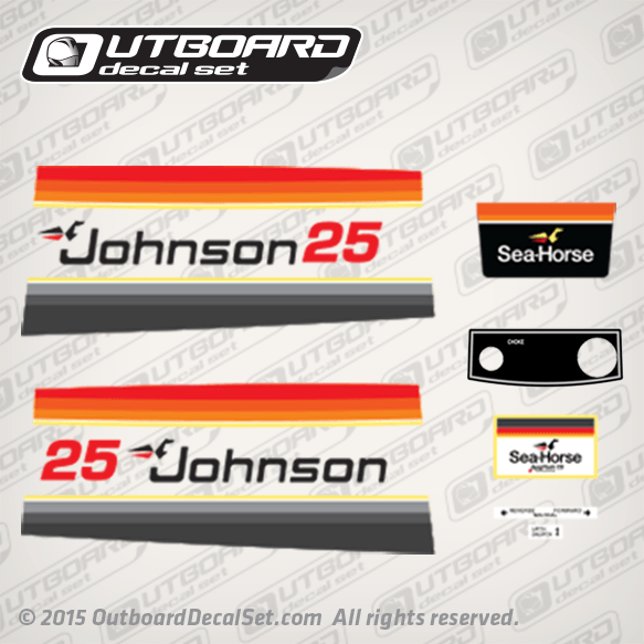 1979 Johnson 25 hp Electric decal set 0389603, 0389475, 0389476