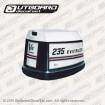 1980 Evinrude 235 hp Sport V6 decal set 0281488, 0281558