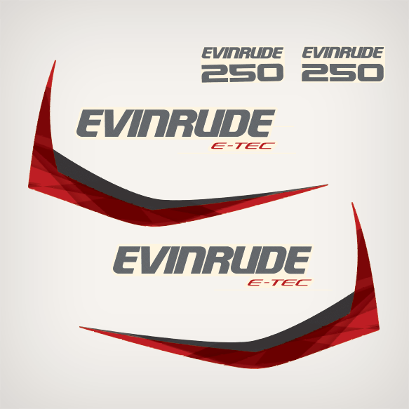 2014 Evinrude 250 E-TEC decal set White Models