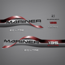 1996-1998 Mariner 135 HP 2.0 Litre Electronic Ignition Sytem Decal set 824106A96, 850397A97 close-up